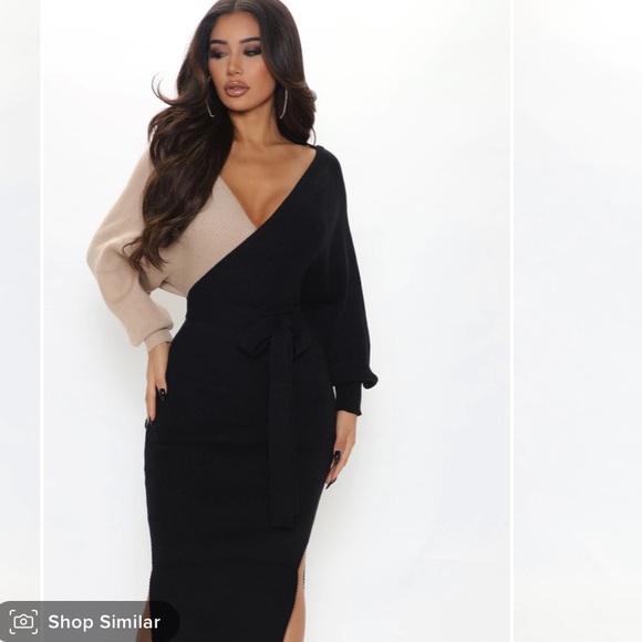Fashion Nova Sweater Dress Two Toned - Picture 3 of 5